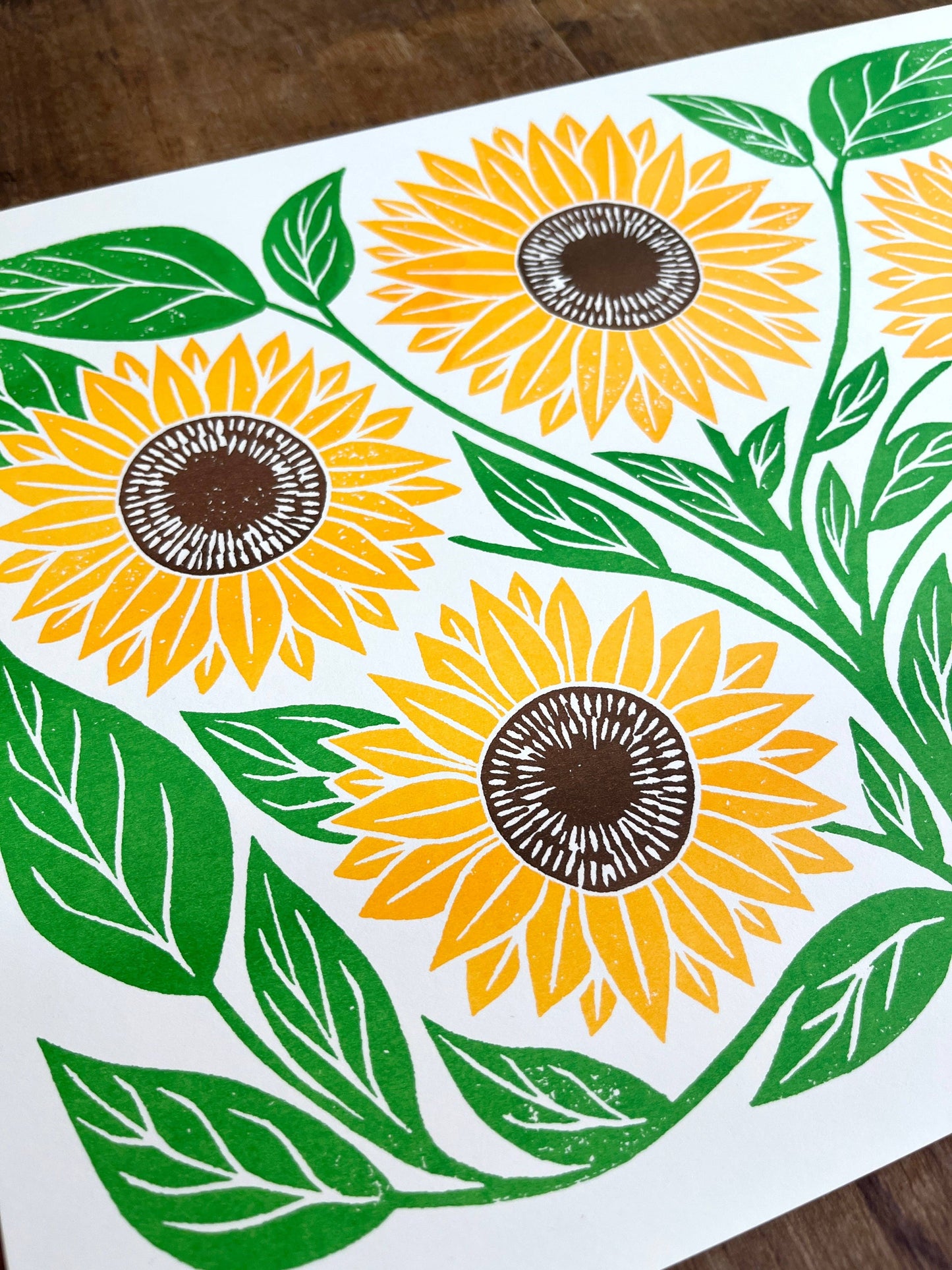 Garden Series: Sunflower Risograph Print