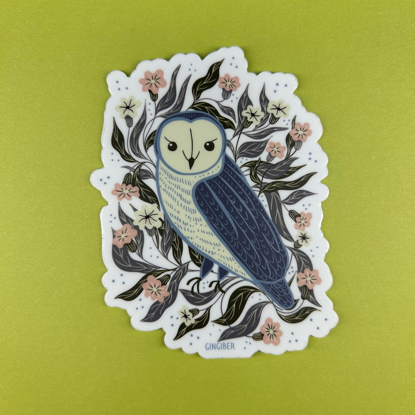 Blue Owl Sticker - Die-Cut, Woodland Animals