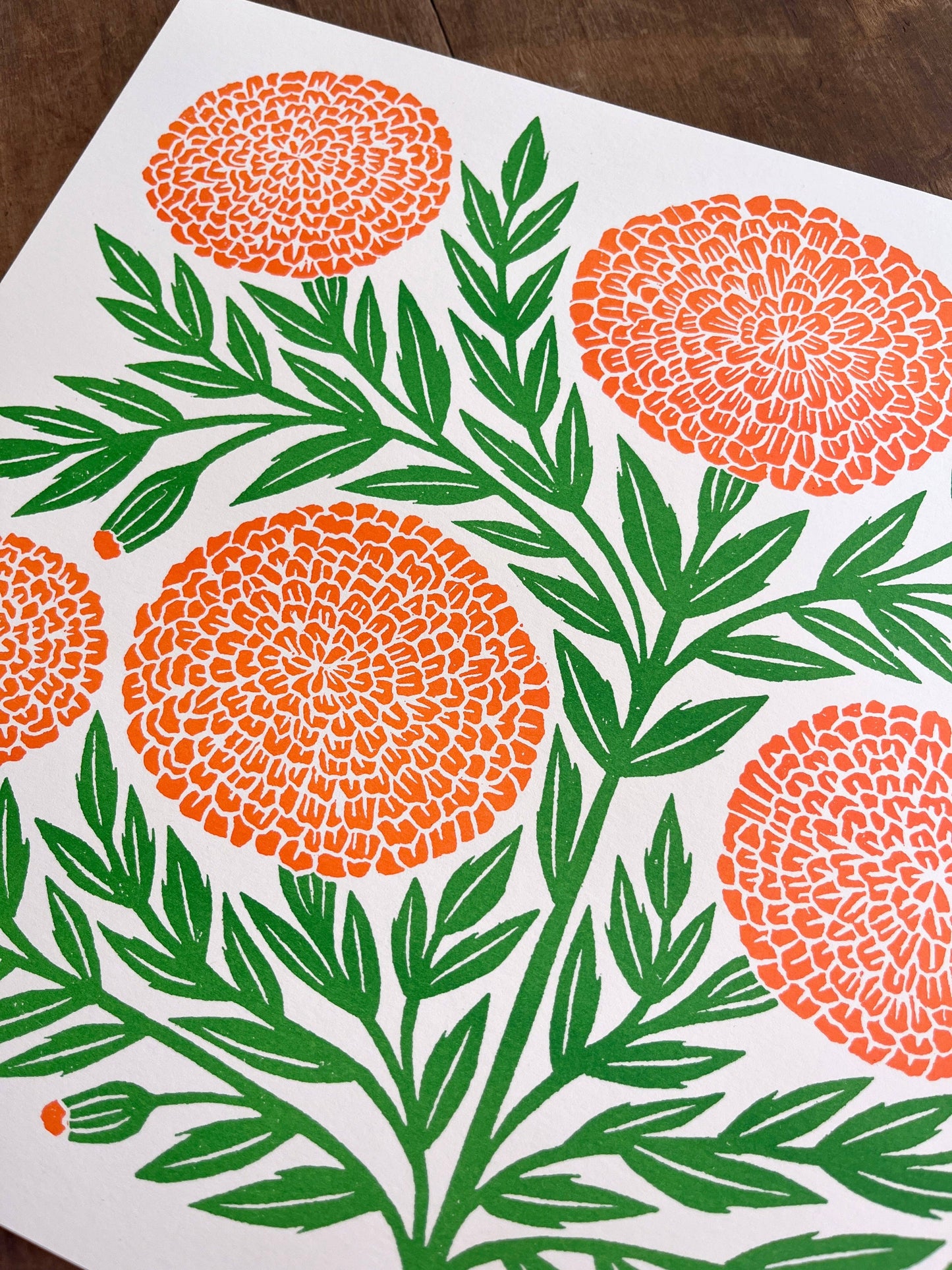 Garden Series: Marigold Risograph Print