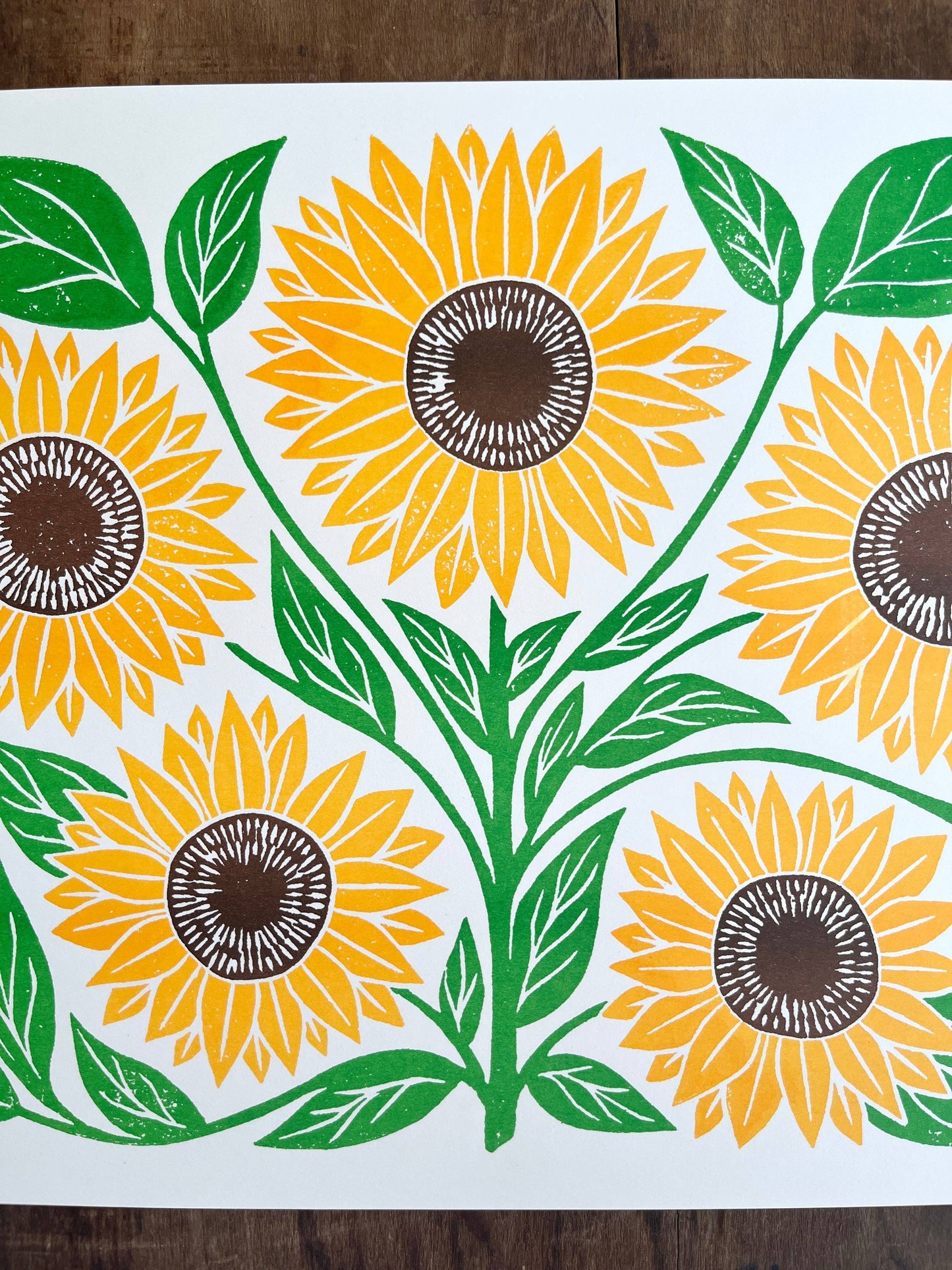 Garden Series: Sunflower Risograph Print