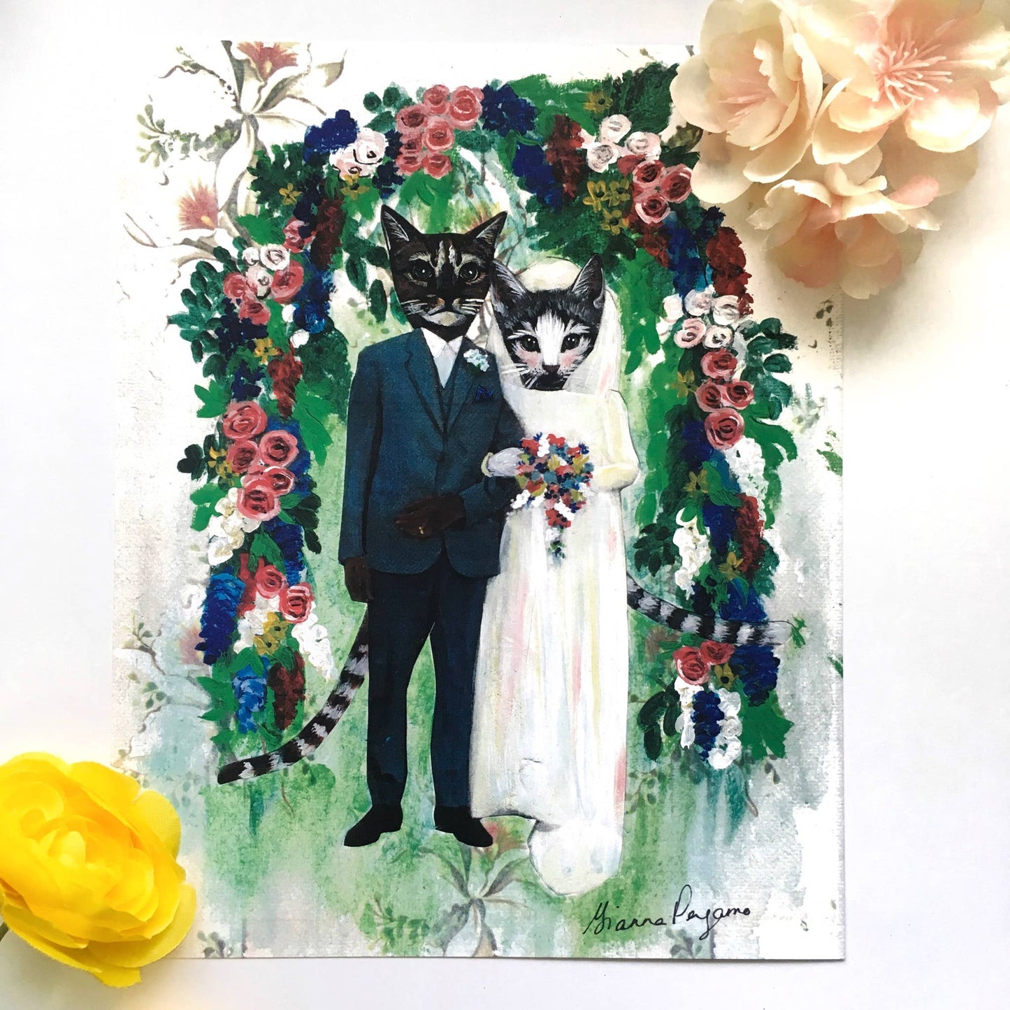 Wedding Cats 8X10 Art Print