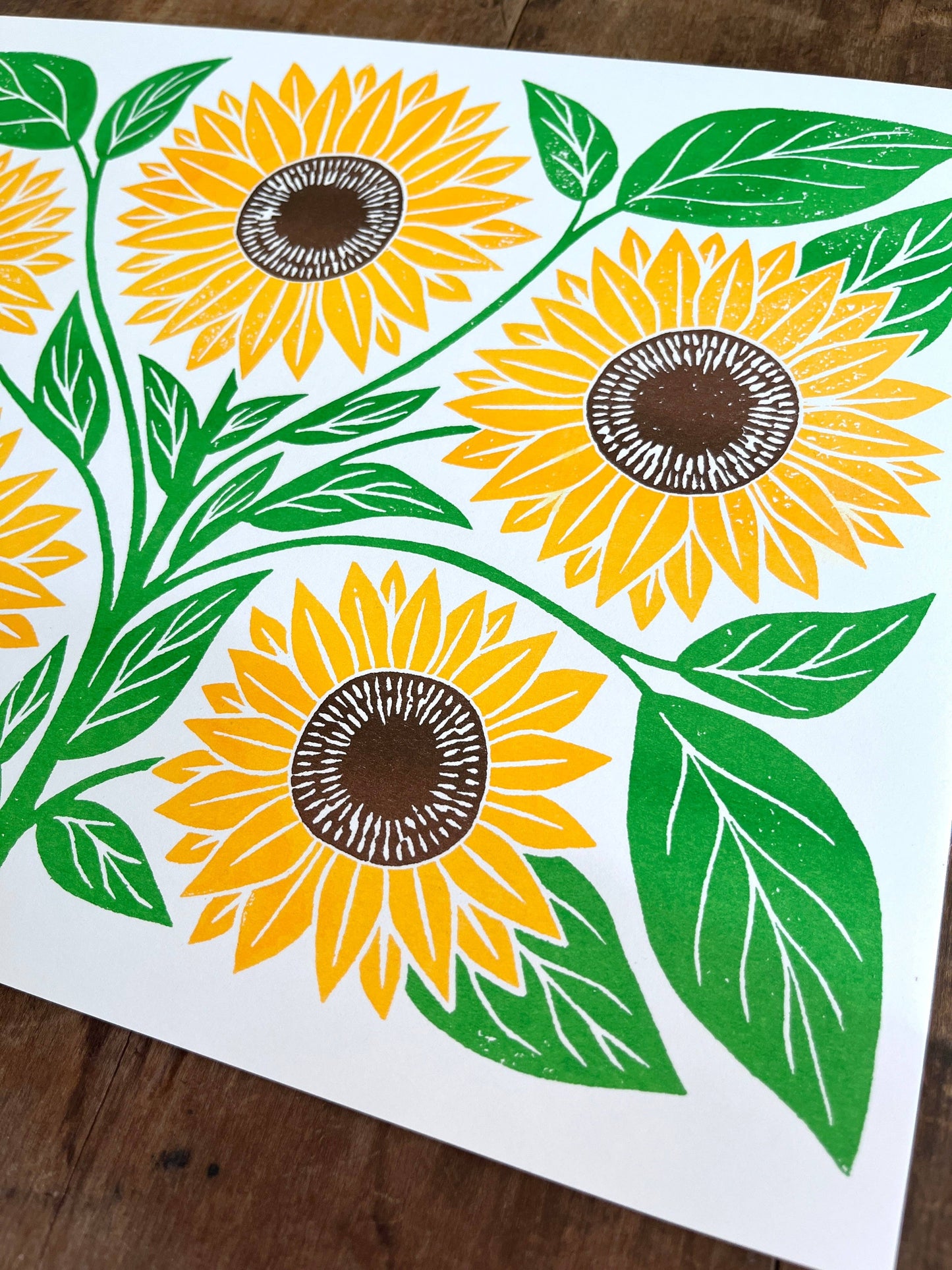Garden Series: Sunflower Risograph Print