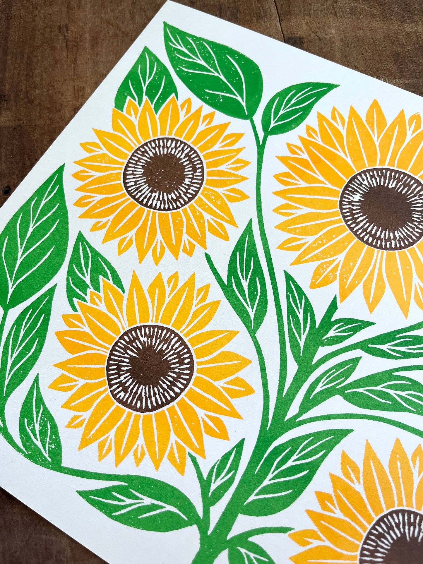 Garden Series: Sunflower Risograph Print