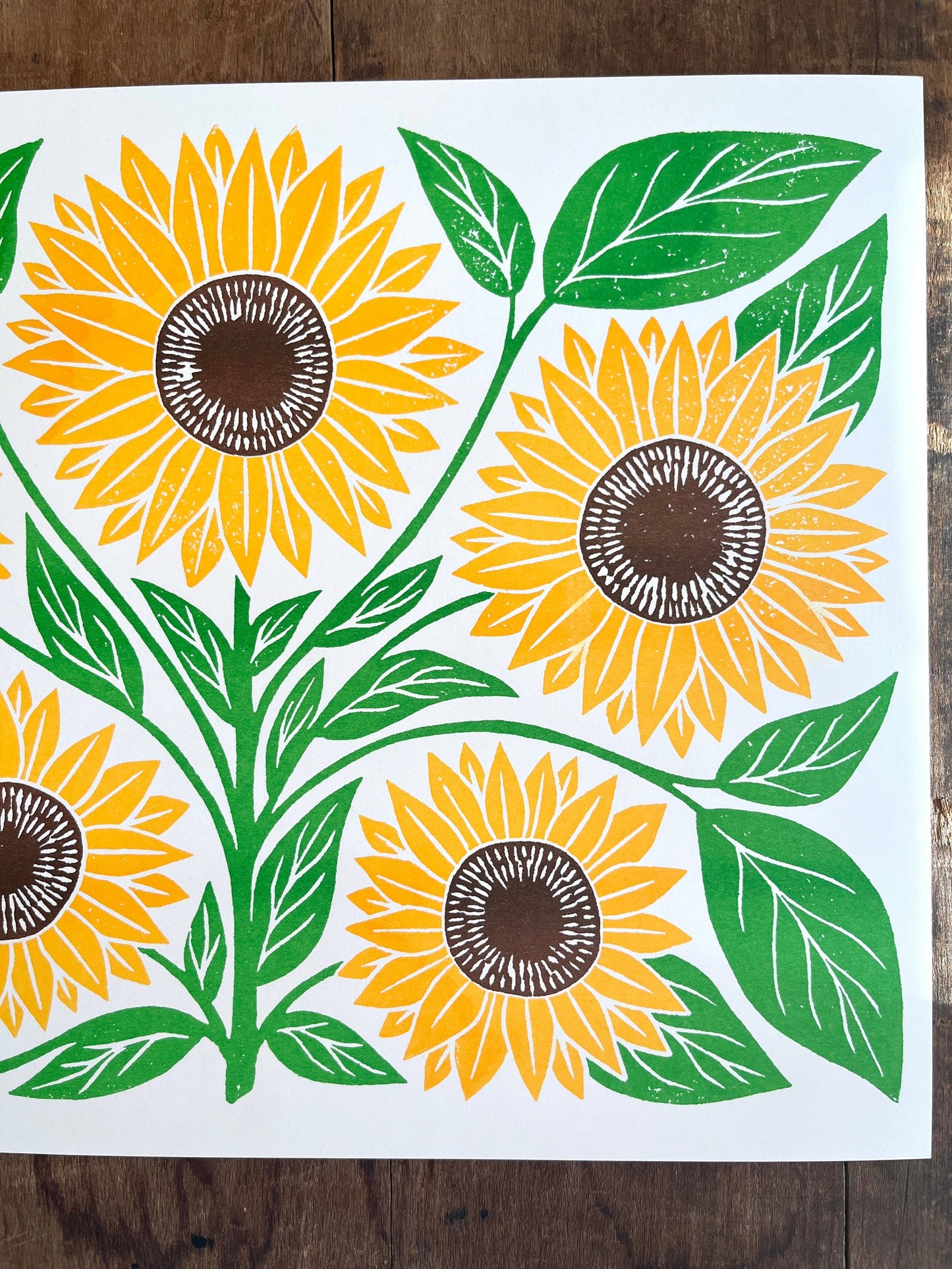 Garden Series: Sunflower Risograph Print