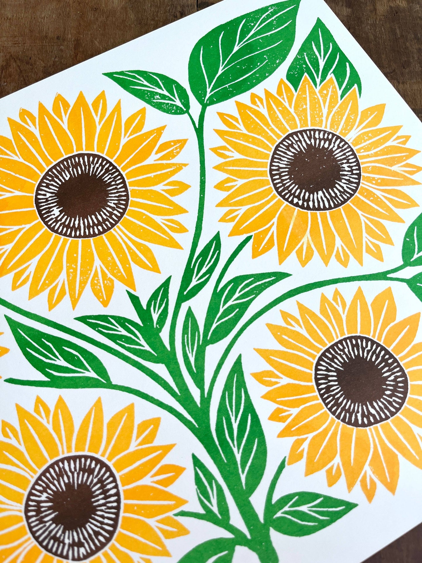 Garden Series: Sunflower Risograph Print