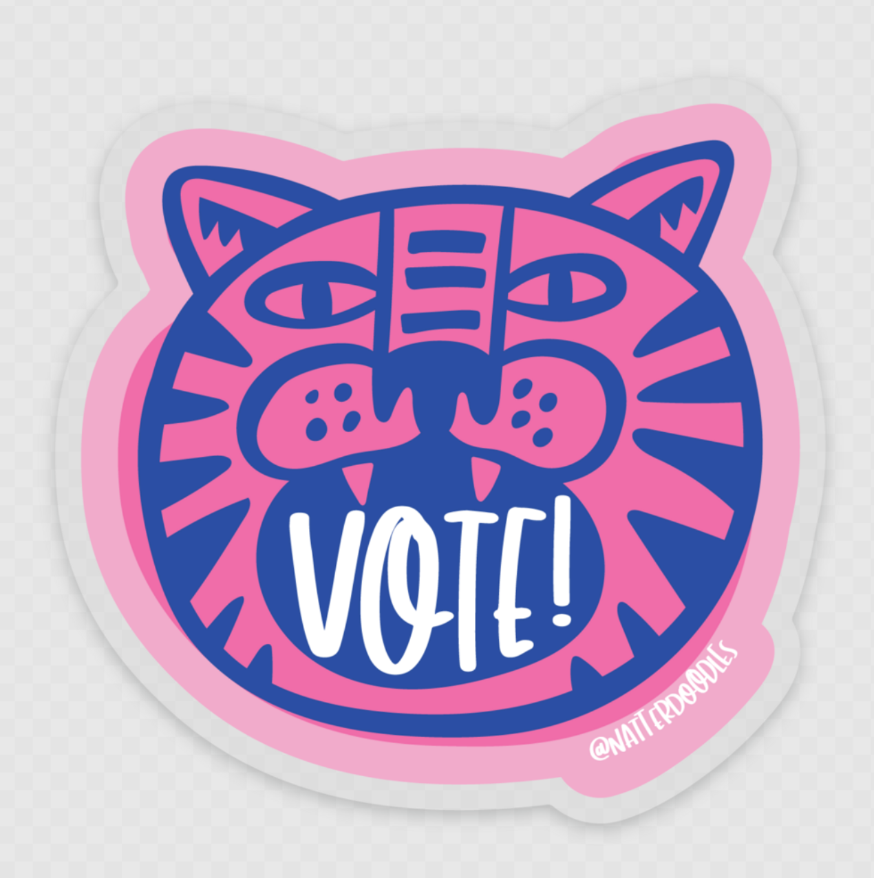 Vote! Fiercely Tiger Sticker – 3" Vinyl Political Activism