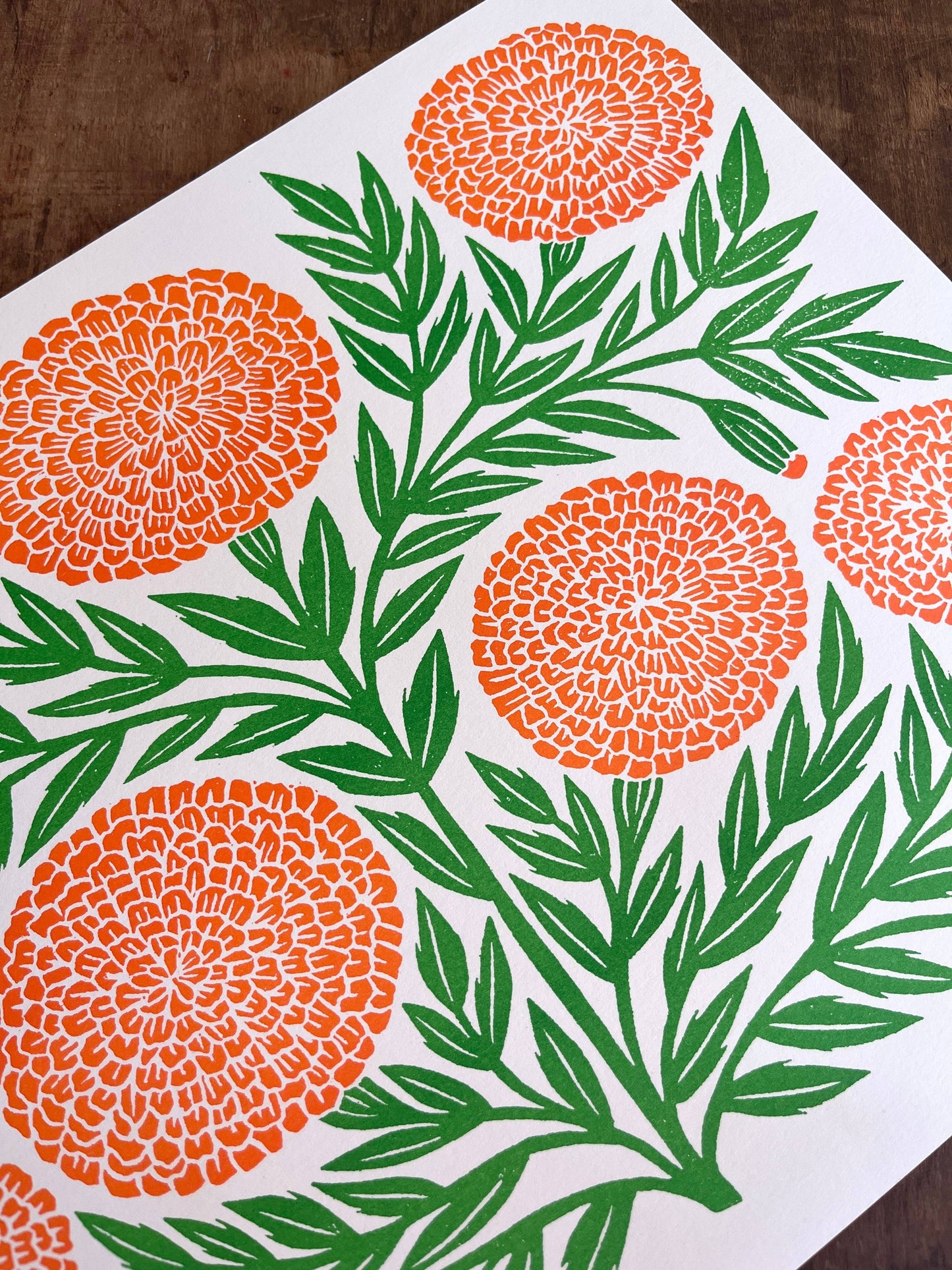Garden Series: Marigold Risograph Print