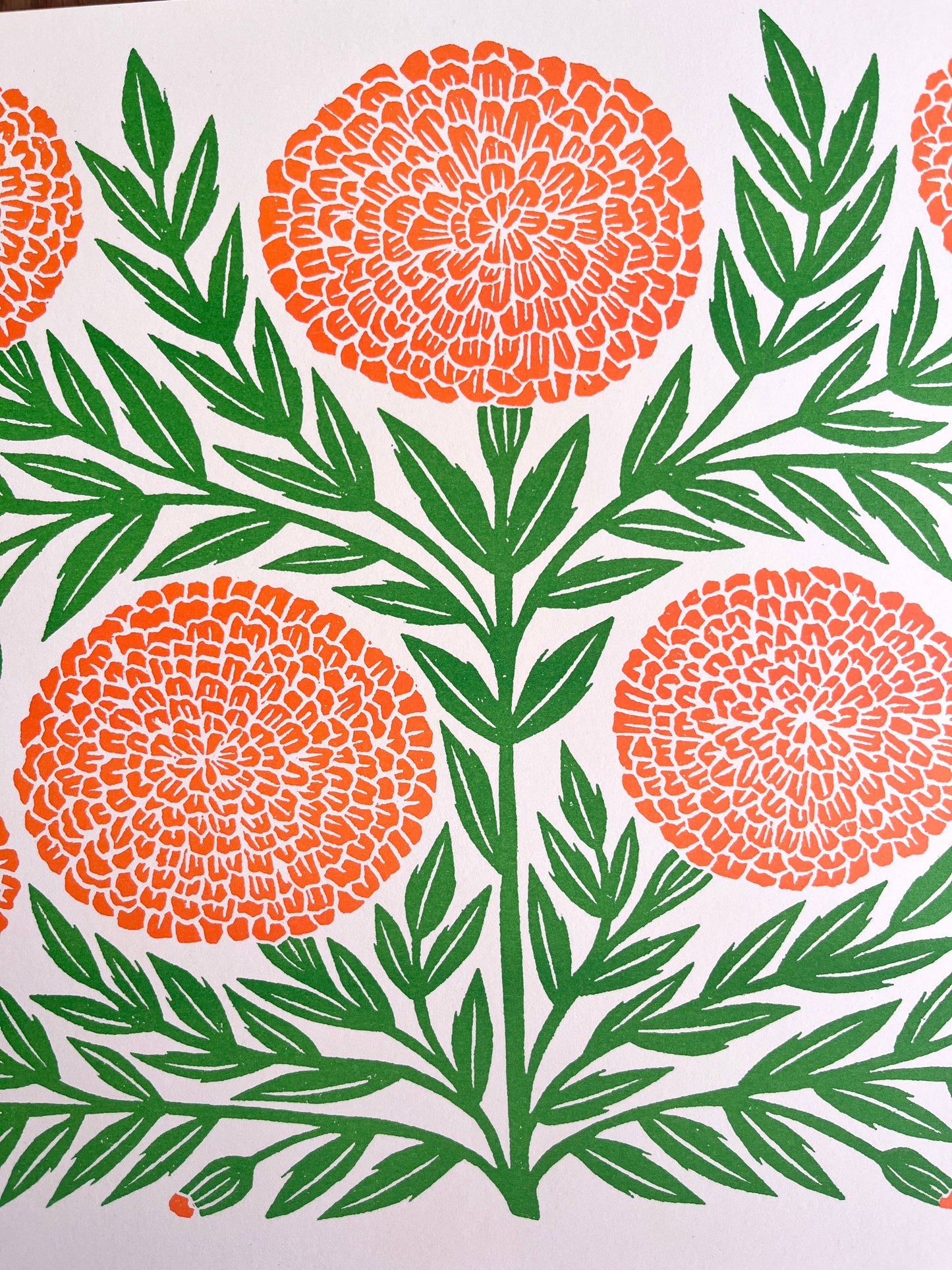 Garden Series: Marigold Risograph Print