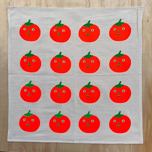 Tomato screenprinted tea towel